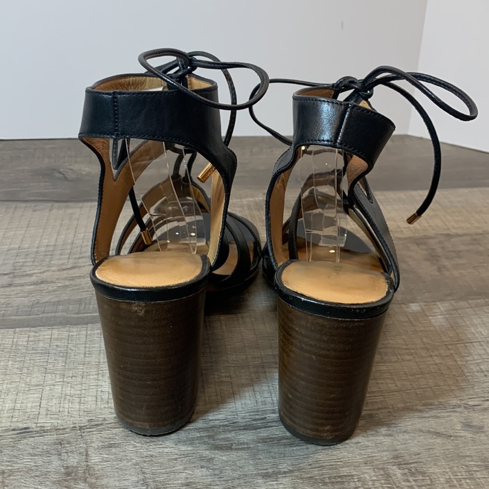 Coach black leather caged heel sandals size 10 - Picture 4 of 8